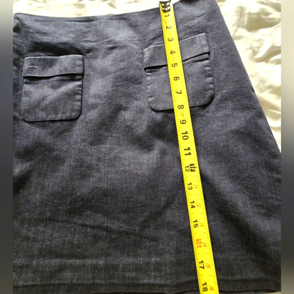 LOFT Classic Cotton Blue Skirt with Pockets Size 4 - Picture 7 of 10